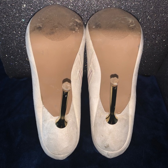 Cream Ankle Booties with Gold Heel - Picture 11 of 11